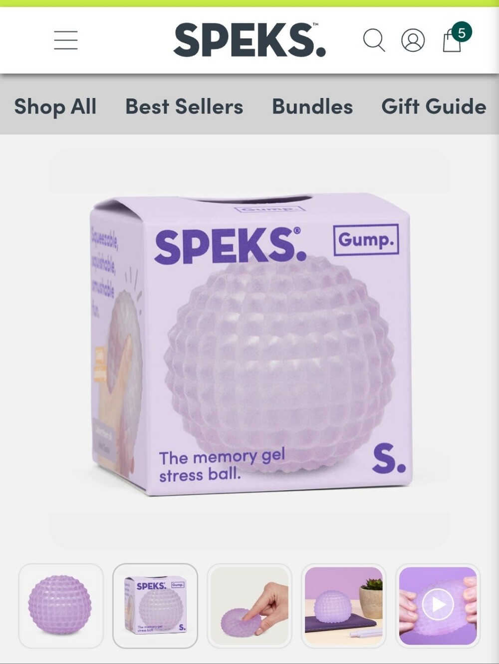 SPEKS Gump Memory Gel Stress Ball - SCALE